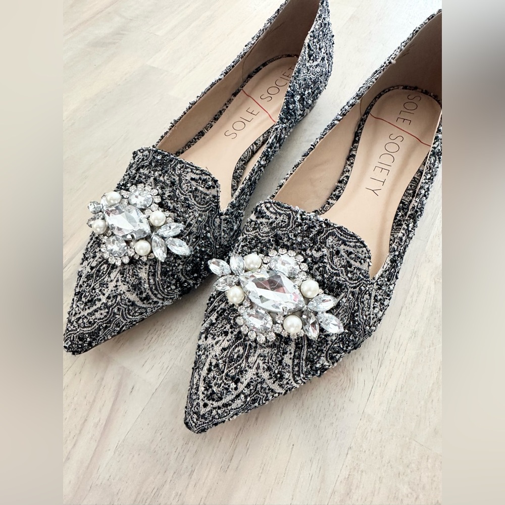 NEW ✨ Sole Society Libry Crystal Embellished Flats